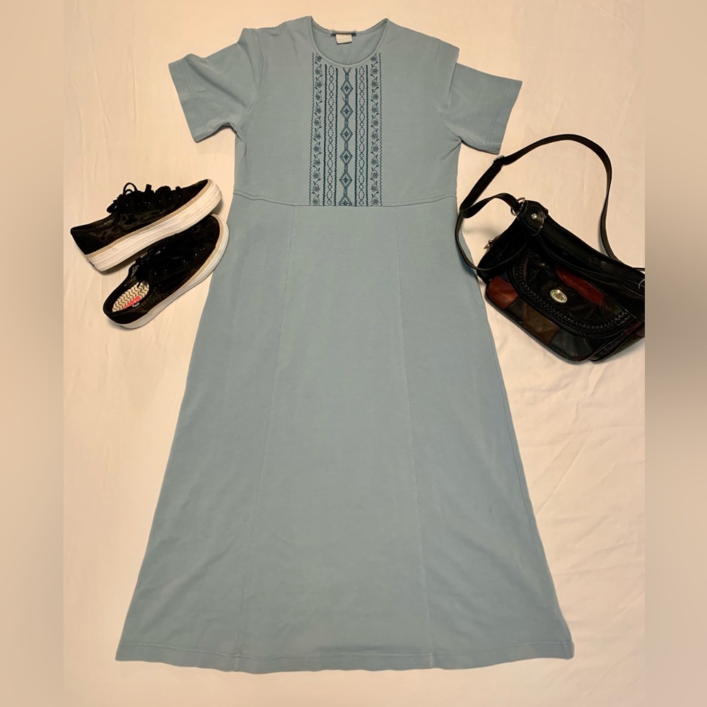 Jantzen Classics blue dress with embroidery